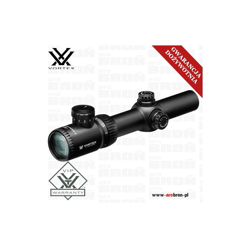 Luneta celownicza myśliwska Vortex CROSSFIRE II 1-4x24 V-BRITE - podświetlany krzyż, szeroki kąt widzenia