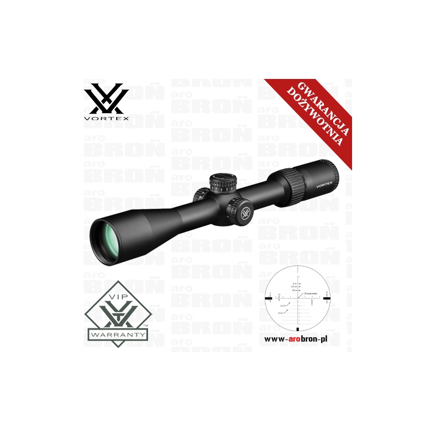Luneta celownicza Vortex Diamondback Tactical 4-16x44 FFP 30mm AO EBR-2C MOA - regulacja paralaksy, krzyż pierwszy plan
