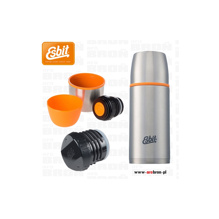 Termos Esbit Iso Vacuum Flask 0,5 l stalowy - 2 kubki, 2 korki, srebrny