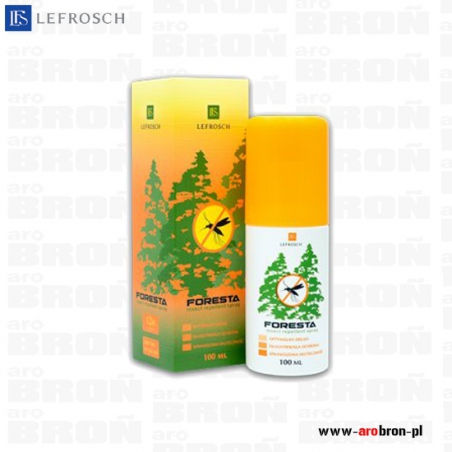 Środek na kleszcze LEFROSH FORESTA 100 spray DEET 30% - na owady, komary, meszki, osy, pszczoły - od 12 roku życia