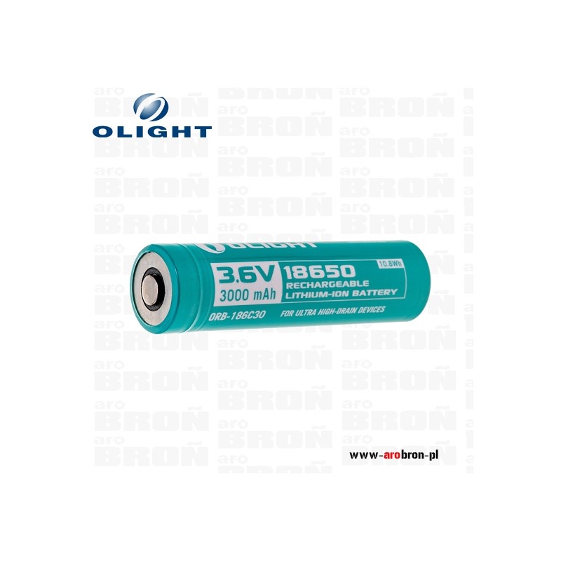 Akumulator Olight 18650 pojemność 3000 mAh 3,6V ORB-186C30 - do latarek H2R, S30R