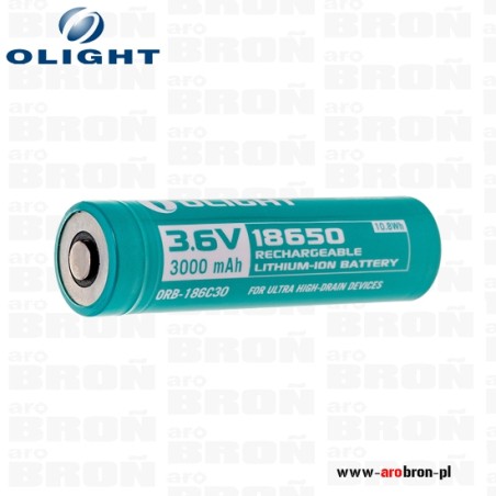 Akumulator Olight 18650 pojemność 3000 mAh 3,6V ORB-186C30 - do latarek H2R, S30R