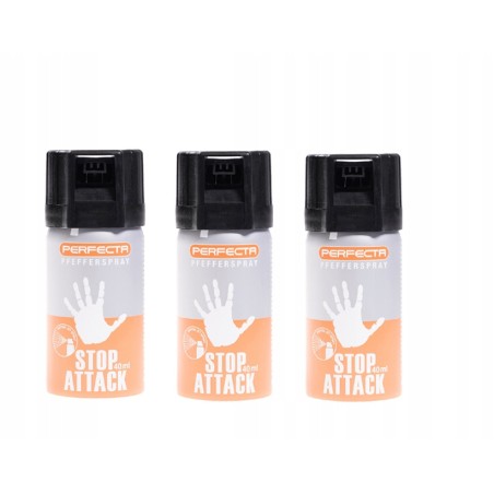 3x Gaz pieprzowy Perfecta Stop Attack 40ml stożek